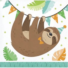 creativeCONVERTING 樹懶圖案派對餐巾 12.7cm, 1個, 混合顏色