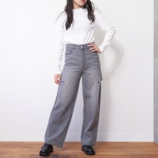 LOVETOXIC 女童款抽鬚刷破牛仔寬褲