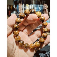 珍藏級溶洞根珀手串，稀有琥珀根珀，收藏品，獨特紋理，展現自然之美, 棕色, 1個