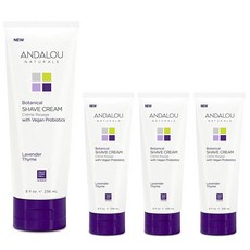 ANDALOU NATURALS 植物剃須膏薰衣草百里香, 4個, 236ml