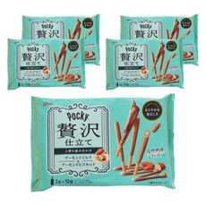 glico 格力高 Pocky 百奇 贅沢餅乾棒 杏仁牛奶口味 10包入, 5個