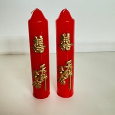 蠟材行 1.5*6.5吋紅色長條年節蠟燭 祝福 吉祥話 居家裝飾 節慶用品