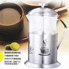妙管家 特級不鏽鋼沖茶器 1.1L 雙層鏤空設計 耐熱玻璃 304不鏽鋼濾網, 1個