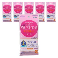 SOFTYMO W玻尿酸卸妝濕巾, 6個, 12件