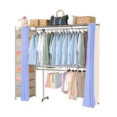 巴塞隆納第五代豪華型防塵伸縮衣櫥(八斗櫃 下伸縮桿), 天使白