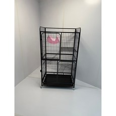 寵傢好 方管貓籠(二種尺寸) 免費升等煞車輪 鐵絲猫籠 閣樓貓籠 貓籠 大貓籠 寵物籠, 黑色, 1套
