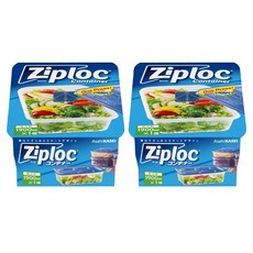 Ziploc 密保諾 冷藏收納保鮮盒 長方形 1900ml, 2個