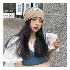 素色針織堆堆帽/套頭帽, 卡其色