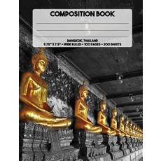 (英文圖書) Bangkok Thailand Composition Notebook: Golden Buddha Statues - Bangkok 9.75 X 7.5 Wide Ruled... 平裝版, Createspace Independent Pub..., 英文