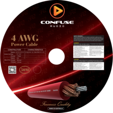 CONFUSE AUDIO 車用電源線材 4 AWG汽車音響電源線 SPC+OFC材質, 1個