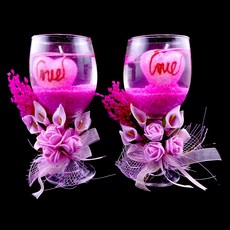 燭光氣氛高腳杯果凍蠟燭 (2入) - 浪漫裝飾，營造溫馨燭光氛圍