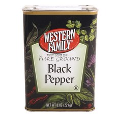 WESTERN FAMILY 純黑胡椒粉, 1個, 227克