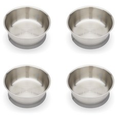 Red Rover 兒童吸盤底座不鏽鋼餐碗, 4個, 灰色