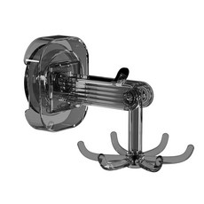 奈米吸盤六爪旋轉掛鉤 - 免釘廚房收納掛架 360度旋轉掛勾, 透明+灰色