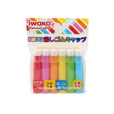 IWAKO 造型橡皮擦 (創意尖頭), Multi-color, 6入