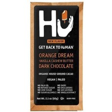 HU 純素黑巧克力 60 克, 橘子夢香草腰果醬, 1個, 60g