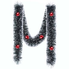 聖誕裝飾毛條彩帶 雪花毛條 拉花 派對活動 居家 商場 店面 佈置裝飾 掛飾 耶誕節, 紅圓球白邊, 1個