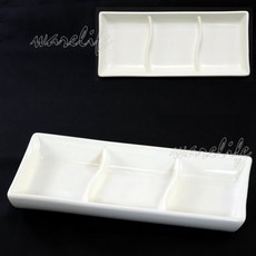 大同象牙強化波浪三格小菜碟P56334，分隔設計，優雅象牙白，強化瓷耐用，小菜、醬料多用途, 象牙色