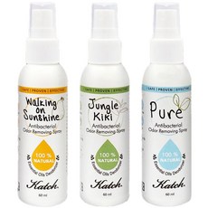 Katch 精油除臭噴霧 隨身瓶60ml 三入組 (附贈隨行袋) 香氛衣物噴霧, 3個, 60ml, 詳見包裝