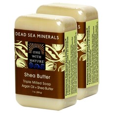 ONE WITH NATURE 海鹽乳木果油礦物三重溫和香皂, 2個, 200克