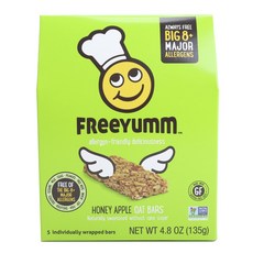 Freeyumm 蜂蜜蘋果燕麥棒, 1盒, 135g