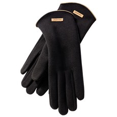 SMT 女款冬天滑雪保暖羊毛手套 防風防寒機車手套 防滑觸控騎車手套, 黛月黑