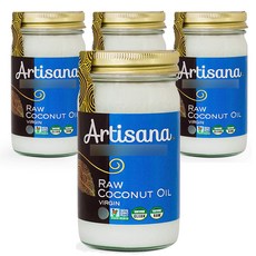 Artisana 初榨生椰子油, 414克, 4個