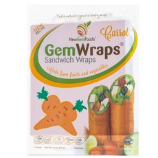 New Gem Foods 三明治捲餅皮 紅蘿蔔口味 6入, 1袋, 66g