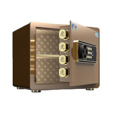 虎牌全鋼 – 遠端控制/密碼/鑰匙/指紋解鎖 多尺寸智能報警防盜保險箱, 黃金色