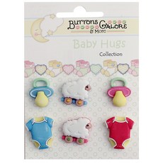 buttons galore&more 3D立體鈕扣, 6入, 搖籃曲