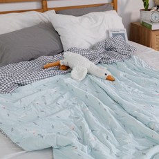 眠棉屋 韓國涼感冰冰被，瞬間涼感-7.9度c，韓國冰被/涼被/夏被, 綠白色