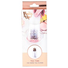 Pinky up Tea Time Paper Tea Filter茶濾濾紙, 100件, 白色的