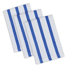 DESIGN IMPORTS 重量級洗碗布套組廚房十字架, 3片, 藍色+白色