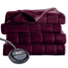 Sunbeam Microflush 加熱毯 10 熱定型電墊, 182.9 x 213.4 厘米, 石榴石