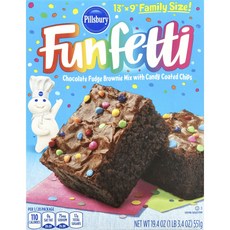 Pillsbury Fun Petty Chocolate Fudge Brownie Mix + Candy Coated Chips, 1個, 551克