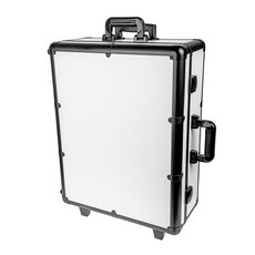 SHANY 帶輪大容量專業帶燈多層收納含鏡化妝箱, 米白色