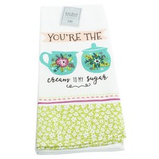 DESIGN IMPORTS 奶油和糖印花洗碗巾廚房十字架, 1個, 混色