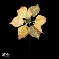 耶誕星星聖誕紅花道具裝飾-淺金/紅金/淺綠 10入/組, 紅金