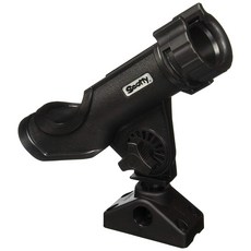 Scotty Quad Powerlock 釣竿支架 241 釣魚竿支架 帶側甲板安裝, 黑色