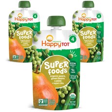 Happy BABY 綜合果昔, 豆莢梨子豌豆口味, 120g, 3包