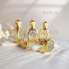 14ml電鍍滾珠瓶 香水精油分裝瓶 按摩油瓶, 1個, 透明，金色