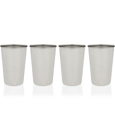 ture 不鏽鋼細磨金屬戶外保溫啤酒杯, 4入