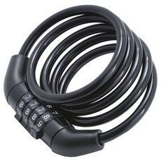 緊密型線圈自行車密碼鎖, 1個, 黑色