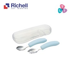 Richell 利其爾 TLI不鏽鋼匙叉組(盒裝), 詳見包裝, 詳見包裝, 詳見包裝, 藍色