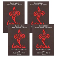BEDU 面部和身體酒吧駱駝奶檀香和藏紅花, 113g, 4個