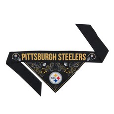 DoggieNation 綁帶式寵物領巾, 1個, Pittsburgh Steelers