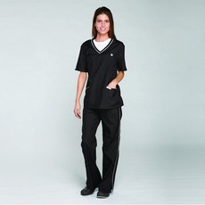 TOP PERFORMANCE 寵物美容滾邊長褲, 黑+白