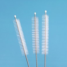 304不鏽鋼尼龍奶瓶/吸管刷, 白色, 1個