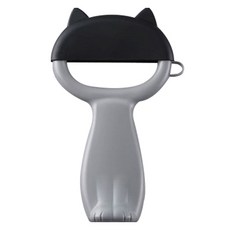 KAI 貝印 Nyammy 貓咪造型削皮器附蓋, 1個, 黑色+灰色