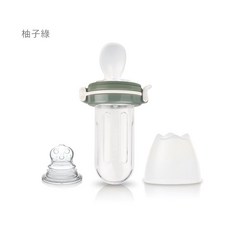 英國kidsme 擠壓式升級版咬咬樂輔食器 (3色可選) 蟲寶寶，安全矽膠材質，寶寶自主進食訓練，多色可選, 柚子綠